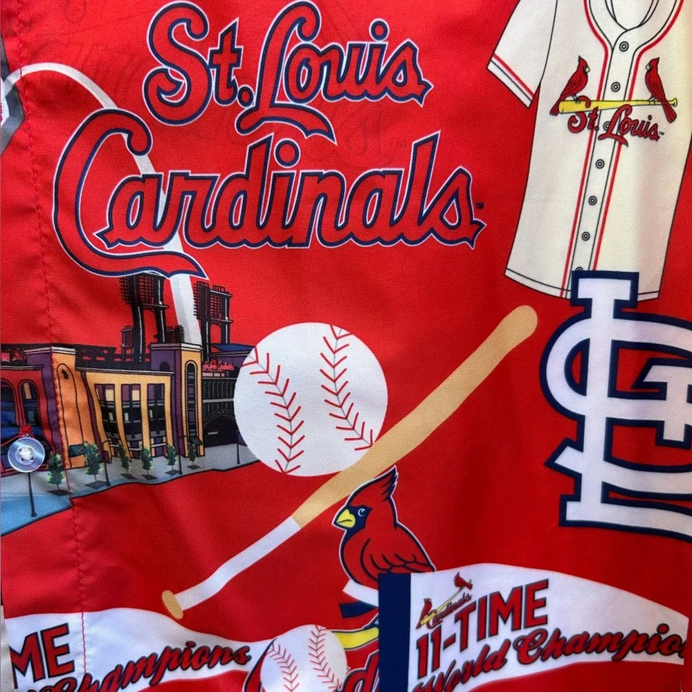 St. Louis Cardinals MLB Major League Baseball Short Sleeve Button Down Shirt - Picture 5 of 11